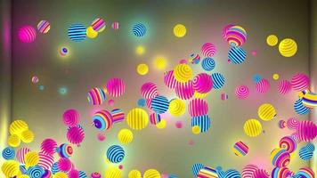 Exploding Technicolor Bouncy Balls in 3D video