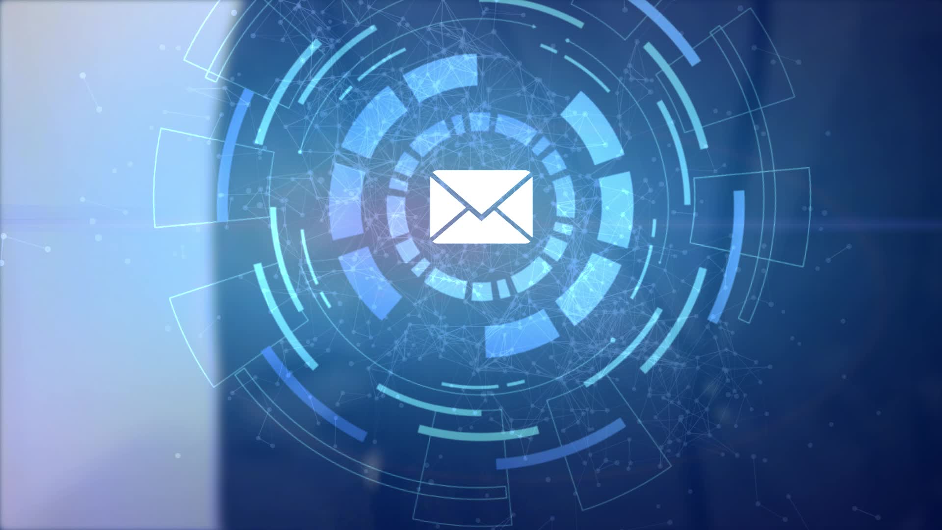 business man hand hologram hud projection email address mail letter