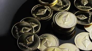 Rotating shot of Bitcoins digital cryptocurrency - BITCOIN ETHEREUM 172 video