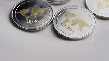 Rotating shot of Ripple Bitcoins digital cryptocurrency - BITCOIN RIPPLE 0032 video