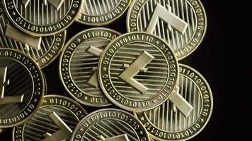 Rotating shot of Bitcoins digital cryptocurrency - BITCOIN LITECOIN 229 video