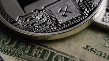 Rotating shot of Bitcoins digital cryptocurrency - BITCOIN LITECOIN 646 video