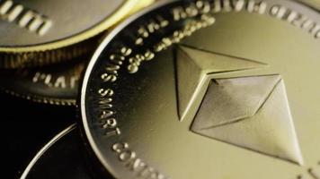 Rotating shot of Bitcoins digital cryptocurrency - BITCOIN ETHEREUM 147 video