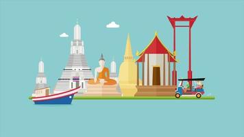 turism Thailand rörelse grafik dyker upp video