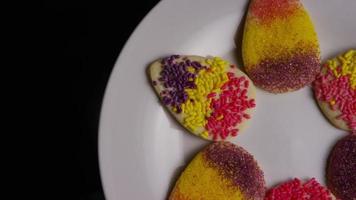 Cinematic, Rotating Shot of Easter Cookies on a Plate - COOKIES EASTER 004 video