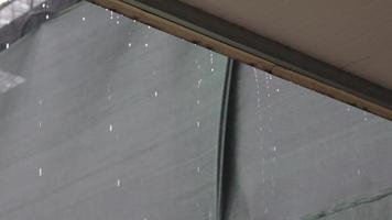 gotas de lluvia cayendo del techo video
