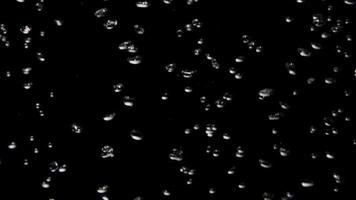 cena dinâmica escura de bolhas ovais flutuando rapidamente da seção inferior para a superior da cena em 4k video
