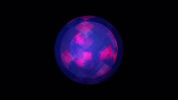 bola sci-fi abstrata azul e rosa transparente no canal alfa. video