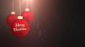 vermelho em movimento bugiganga bola caindo feliz natal festivo celebração sazonal espaço reservado fundo preto video