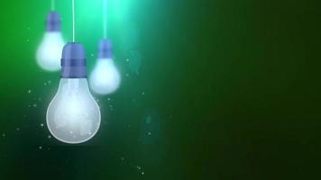 glowing bulb bulbs falling down hanging on string green background video