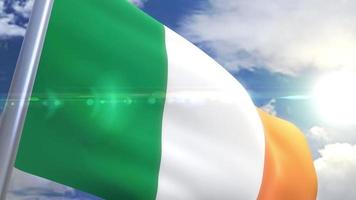 acenando a bandeira da Irlanda animação video