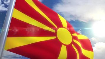 wehende Flagge der Mazedonien-Animation video