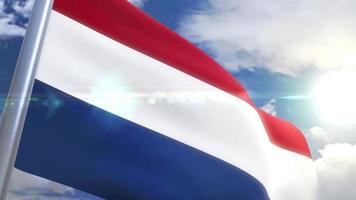 Ondeando la bandera de Holanda animación video