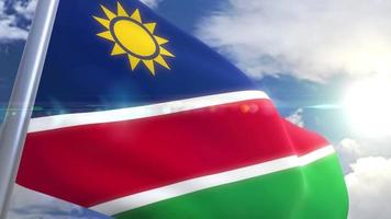 Waving flag of Namibia Animation video