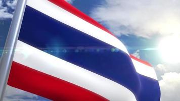 wapperende vlag van thailand animatie video