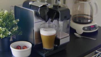 Close Up Of Young Woman Taking A Macchiato Glass video