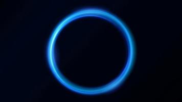 animation abstraite de cercles lumineux de lumière bleue