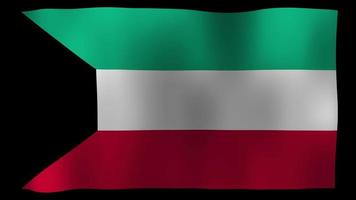 kuwait flag 4k motion loop video estoque