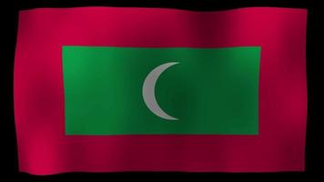 vídeo de stock de bucle de movimiento de 4k de bandera de maldivas video