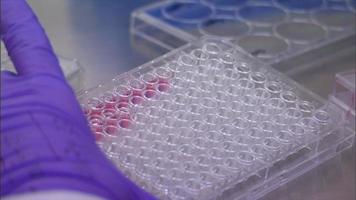 Close up of vial being filled video
