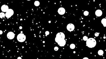 Animación de puntos flotantes en blanco y negro. video