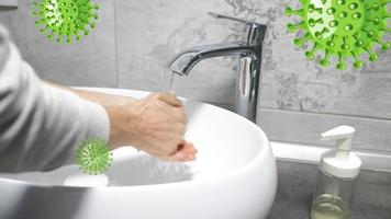 Washing hands against coronavirus video