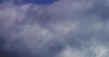 Time lapse of soft big cumulus clouds moving slowly from left to right in 4K video