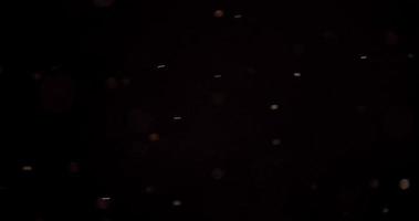 Bright soft particles moved by the wind and desappearing in darkness in 4K video