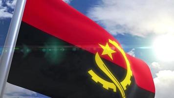 wehende Flagge der Angola-Animation video