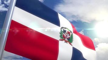 Ondeando la bandera de la animación de República Dominicana. video