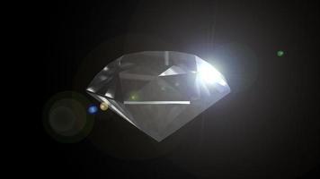 glanzende en reflecterende diamant roterend. loopbare animatie video