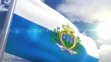 wapperende vlag van san marino-animatie video