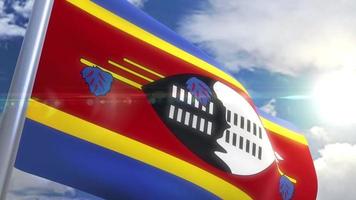 wehende Flagge der Swasiland-Animation video