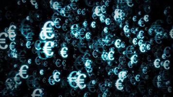 Boucle de fond de particules légères de monnaie euro 4k