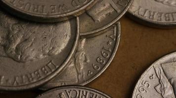 Rotating stock footage shot of American nickles coin - 0.05 - MONEY 0195 video