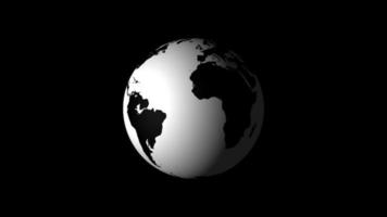 Design Black And White Earth Planet Loop video