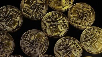 Rotating shot of Bitcoins digital cryptocurrency - BITCOIN 0049 video