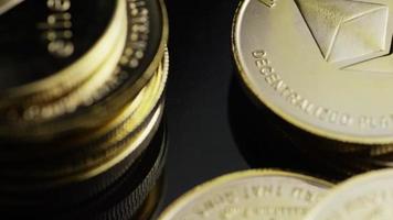 Rotating shot of Bitcoins digital cryptocurrency - BITCOIN ETHEREUM 177 video