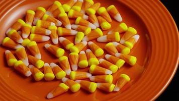 Rotating shot of Halloween candy corn - CANDY CORN 007 video