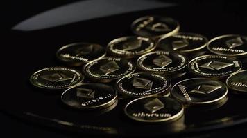 Rotating shot of Bitcoins digital cryptocurrency - BITCOIN ETHEREUM 123 video
