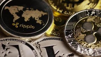 Rotating shot of Bitcoins digital cryptocurrency - BITCOIN MIXED 070 video
