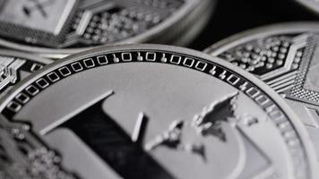 Rotating shot of Bitcoins digital cryptocurrency - BITCOIN LITECOIN 487 video