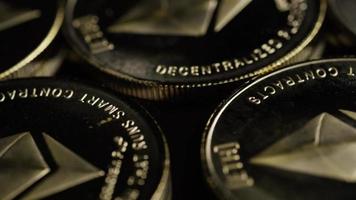 Rotating shot of Bitcoins digital cryptocurrency - BITCOIN ETHEREUM 119 video