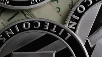 Rotating shot of Bitcoins digital cryptocurrency - BITCOIN LITECOIN 663 video