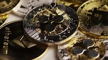 Rotating shot of Bitcoins digital cryptocurrency - BITCOIN MIXED 069 video