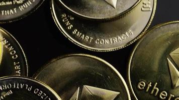 Rotating shot of Bitcoins digital cryptocurrency - BITCOIN ETHEREUM 137 video
