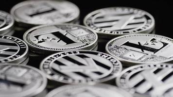 Rotating shot of Bitcoins digital cryptocurrency - BITCOIN LITECOIN 526 video