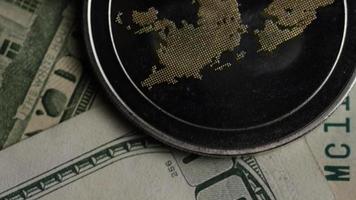 Rotating shot of Bitcoins digital cryptocurrency - BITCOIN RIPPLE 0265 video