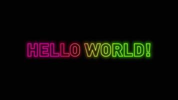 Hello World Message With Glow Effect video