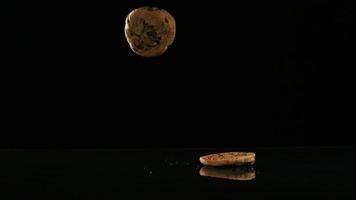 Cookies falling and bouncing in ultra slow motion (1,500 fps) on a reflective surface - COOKIES PHANTOM 002